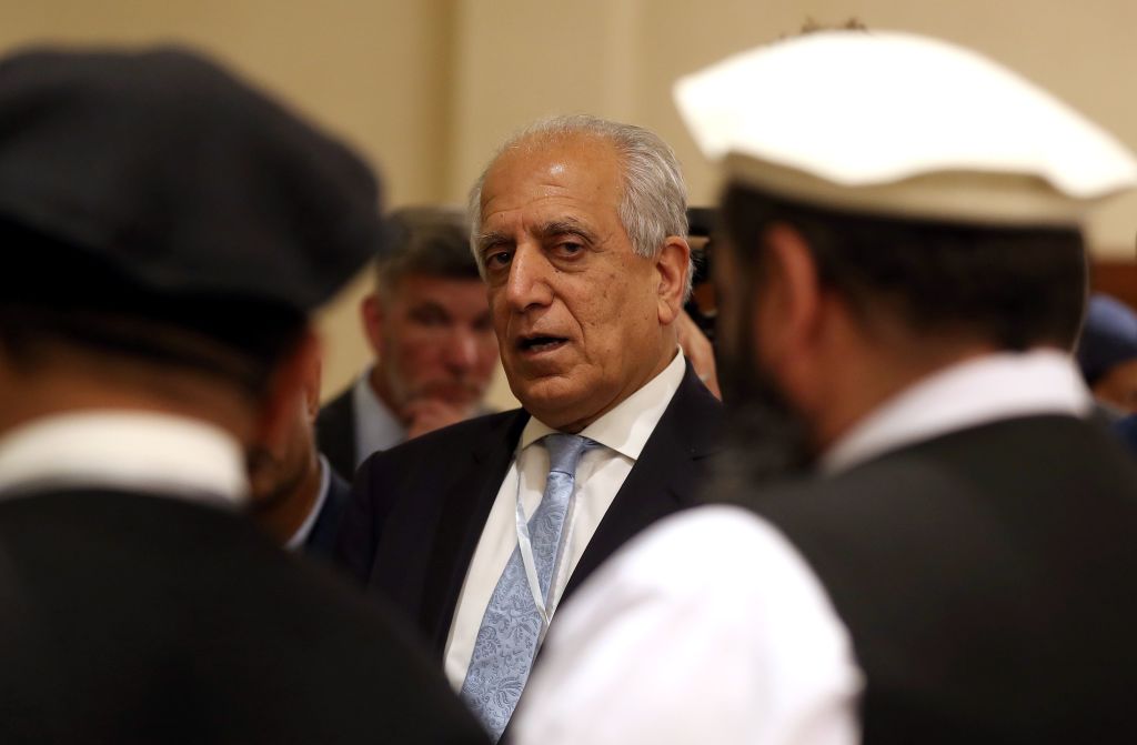 US Special Representative for Afghanistan Reconciliation Zalmay Khalilzad attends the Intra Afghan Dialogue talks in the Qatari capital Doha on July 8, 2019. (Photo by KARIM JAAFAR/AFP via Getty Images)