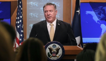 U.S. Secretary of State Mike Pompeo speaks during a press conference at the U.S. Department of State on November 18, 2019 in Washington, DC