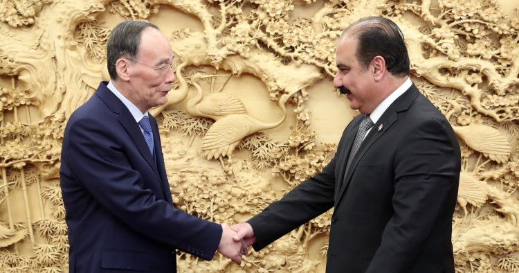 BEIJING, Nov. 22, 2019 -- Chinese Vice President Wang Qishan meets with a delegation of Syria's Arab Socialist Ba'ath Party, led by Helal Helal, deputy general secretary of the ruling party, in Beijing, capital of China, Nov. 22, 2019. 