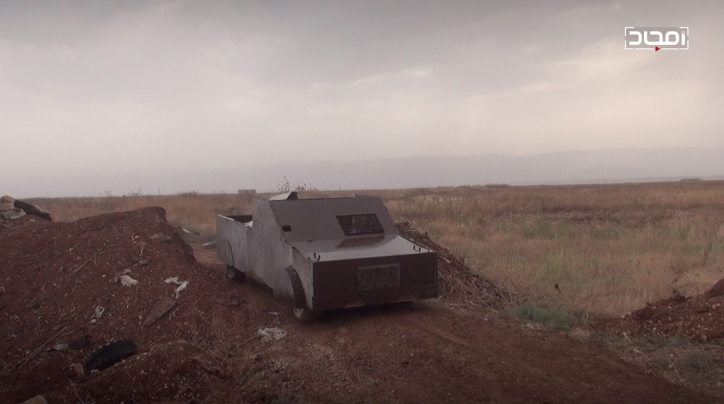 A standardized HTS up-armored SVBIED based on a pick-up truck, used in northern Hama sometime between May 8 and June 8, 2019.
