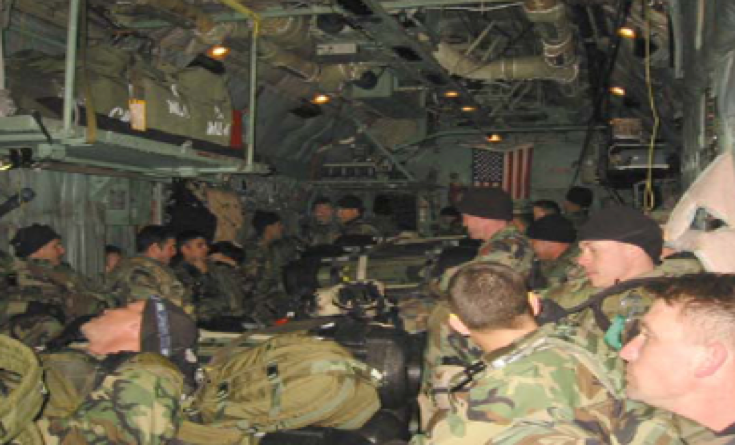 Photo above: Air infiltration via MC-130 from Jordan, March 22, 2003.