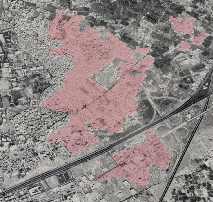 Image 4: Satellite image of Qabun and Tishrine illustrating areas targeted by demolition activities Source: Google Satellite (2023)