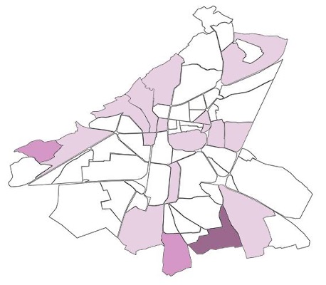 Map 10: Debris removal activities across neighborhoods Source: Author