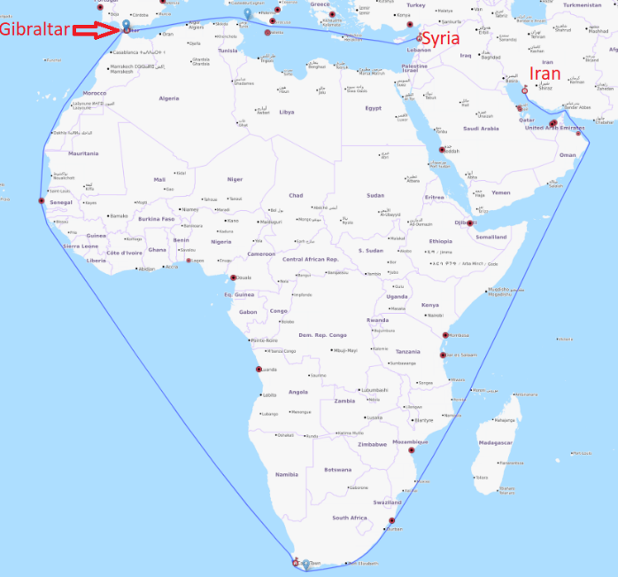 Figure 3: A map illustrating the route taken by Grace 1 in July 2019 