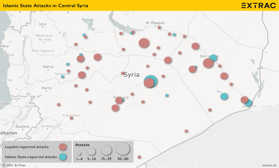 Figure 4. Islamic State attacks in Central Syria