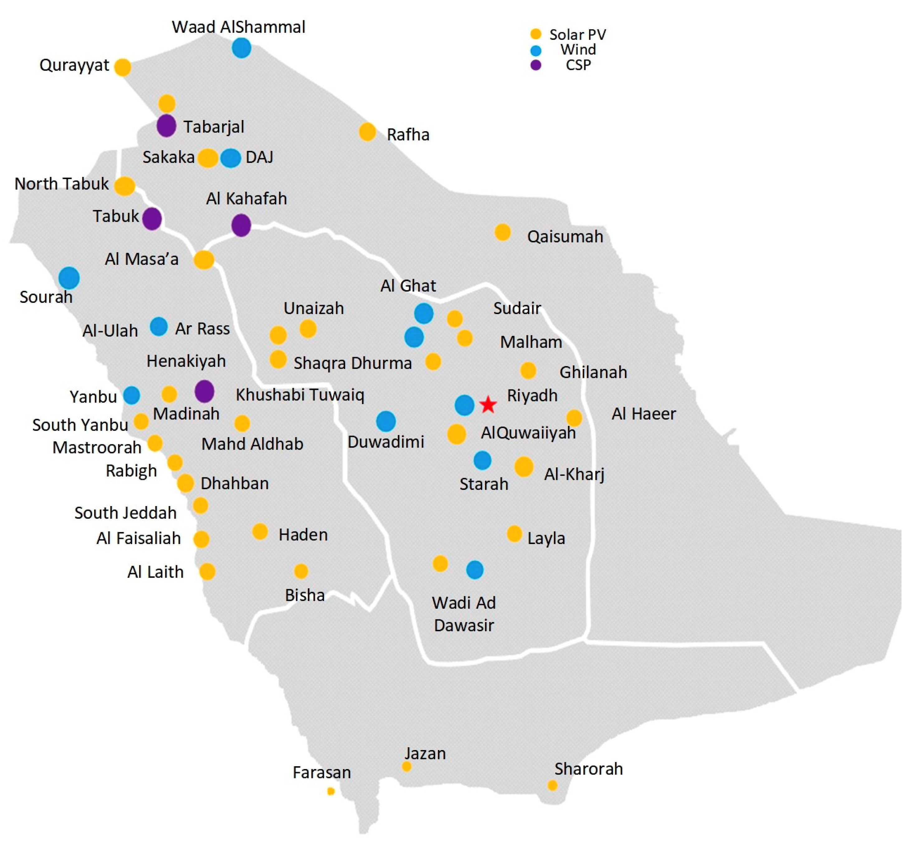 Figure 4: Saudi Arabia Renewable Energy Parks (Planned and Under Construction)53