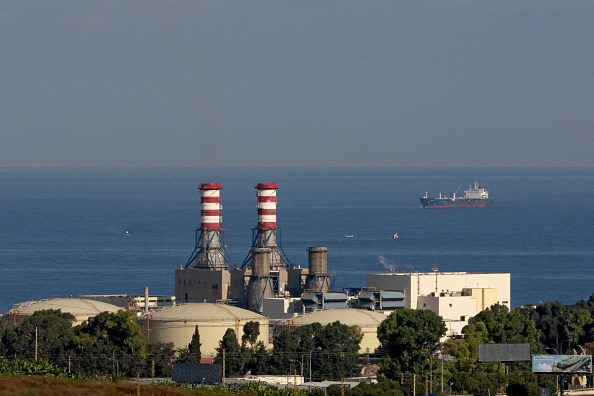 Iraqi oil tanker anchored near the Zahrani power plant off coast of Lebanon. Photo by Mahmoud Zayat/AFP via Getty Images.