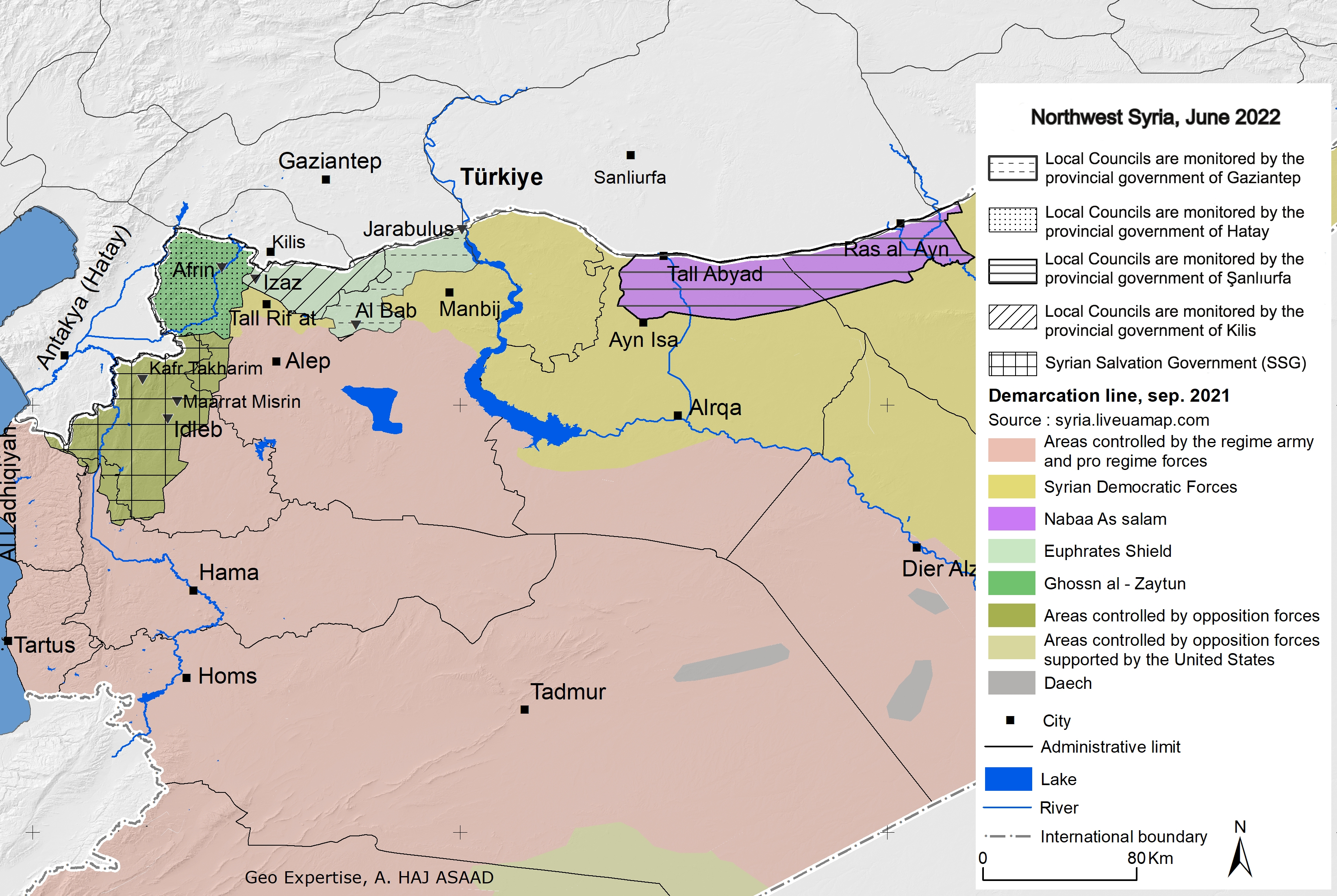 NW Syria map