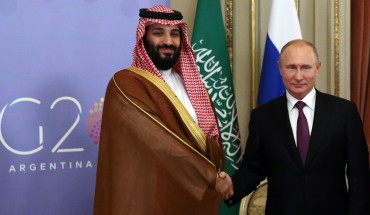 Mohammad bin Salman and Vladimir Putin at the G20