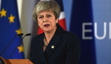 British Prime Minister Theresa May speaks to the during the press conference at the end of the first day of the summit of European Union leaders on March 21, 2019 in Brussels, Belgium.
