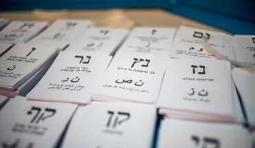Ballots seen with the party names during the elections. Israel holds elections for the next Prime Minister. 