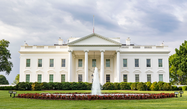 Exterior view of the northern side of the White House in Washington, DC as seen from Lafayette Square Park on May 8, 2023. Photo by Nicolas Economou/NurPhoto via Getty Images.