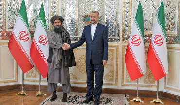 Iranian Foreign Minister Hossein Amir-Abdollahian meets with the head of the Taliban's political bureau Mullah Abdul Ghani Baradar in Tehran, Iran on Nov. 5, 2023.