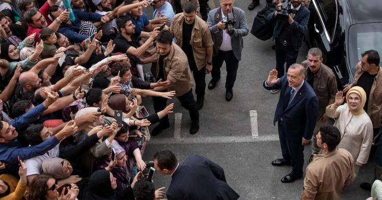 crowds greet President Erdogan