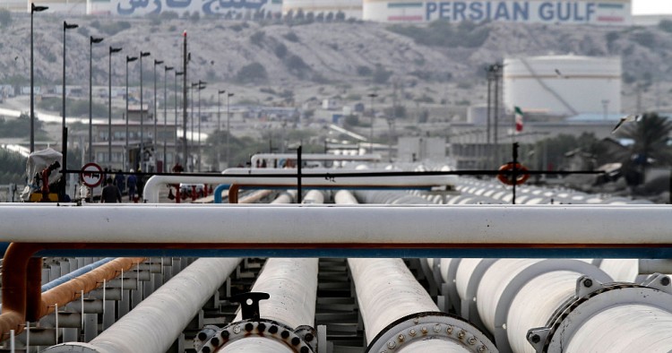 Iranian pipelines on Khark Island