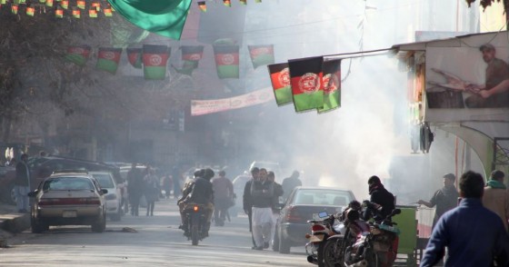 General view of city amid heavy smog in Kabul, Afghanistan on January 01, 2019. 