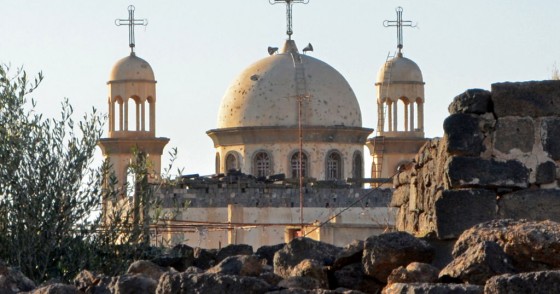A picture shows the new church of Sayyidet al-Beshara in Shaqra town in the southern Syrian province of Daraa on December 22, 2019. - Less than 10 kilometres (six miles) away lies the mainly Christian town of Shaqra, emptied of most of its Christian residents after a spate of attacks by rebels and jihadists during the conflict. Such attacks have stopped since the area came back under regime control, but very few Christian families remain. (Photo by MAHER AL MOUNES / AFP) (Photo by MAHER AL MOUNES/AFP via Ge