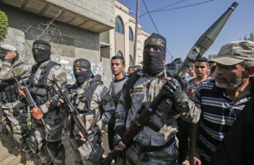 Palestinian Islamic Jihad militants attend the funeral of a comrade in Khan Yunis in the southern Gaza Strip November 14, 2019.