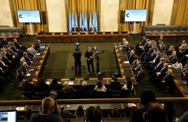  Syrian Constitutional Committe, made up of opposition, civil society and regime members gather in Geneva, Switzerland on October 30, 2019 with the UN's facilitation. 