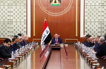 Iraqi Prime Minister Adel Abdul-Mahdi speaks during extraordinary cabinet meeting after he handed his resignation letter to the parliament, in Baghdad, Iraq on November 30, 2019.