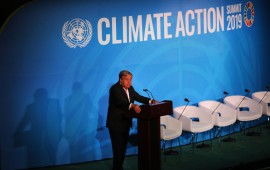 U.N. Secretary-General Antonio Guterres speaks at the at a summit to address climate change at the U.N. on September 23, 2019 in New York City. 