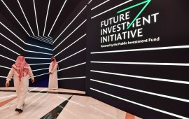 A man arrives to the Future Investment Initiative (FII) conference in the Saudi capital Riyadh on October 24, 2018.