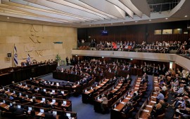 A picture taken on October 3, 2019 shows a general view of the plenum during the swearing-in ceremony at the Knesset in Jerusalem. - Israel's parliament was sworn in today without a new government formed as a deadlocked general election left Netanyahu scrambling to find a path to extend his long tenure in power.