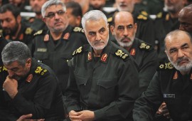 Iranian Quds Force commander Qassem Soleimani (C) attends Iranian supreme leader Ayatollah Ali Khamenei's meeting with the Islamic Revolution Guards Corps (IRGC) in Tehran, Iran on September 18, 2016. 