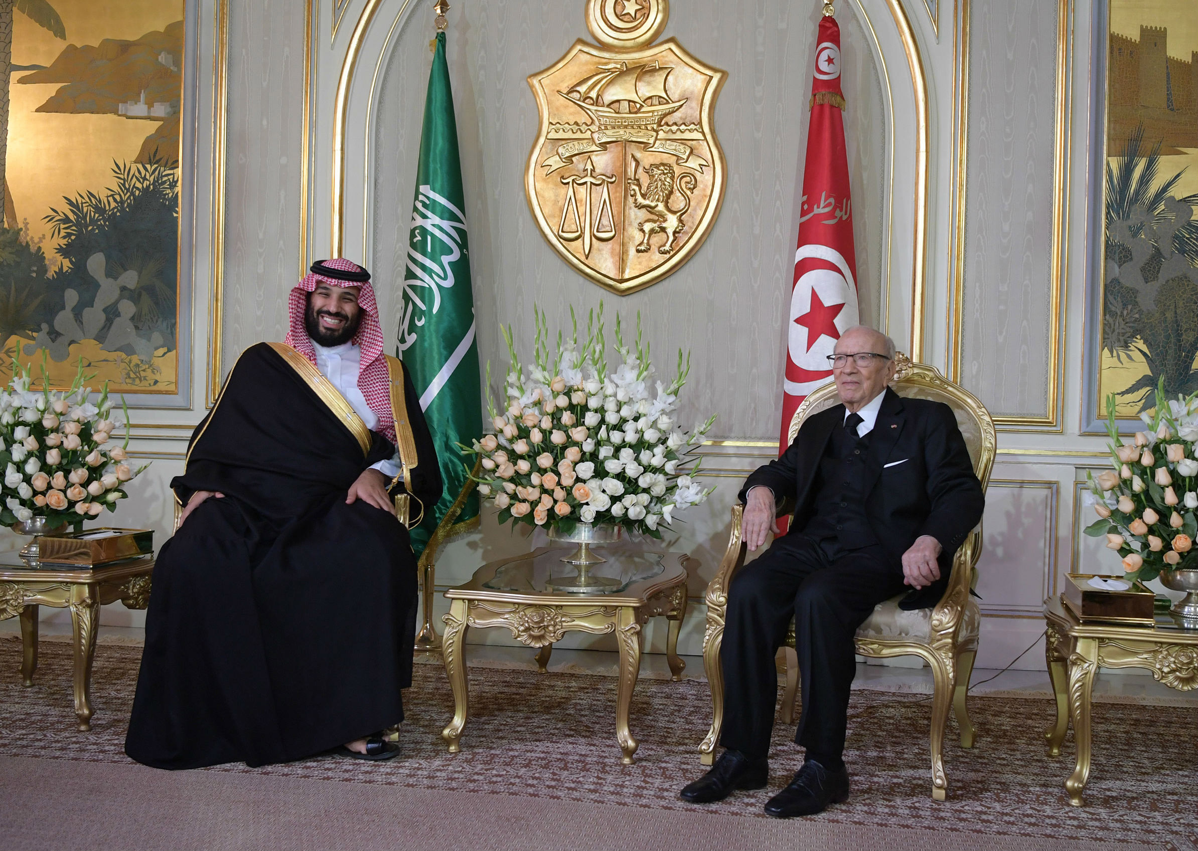 Tunisian President and Saudi Crown Prince meetings