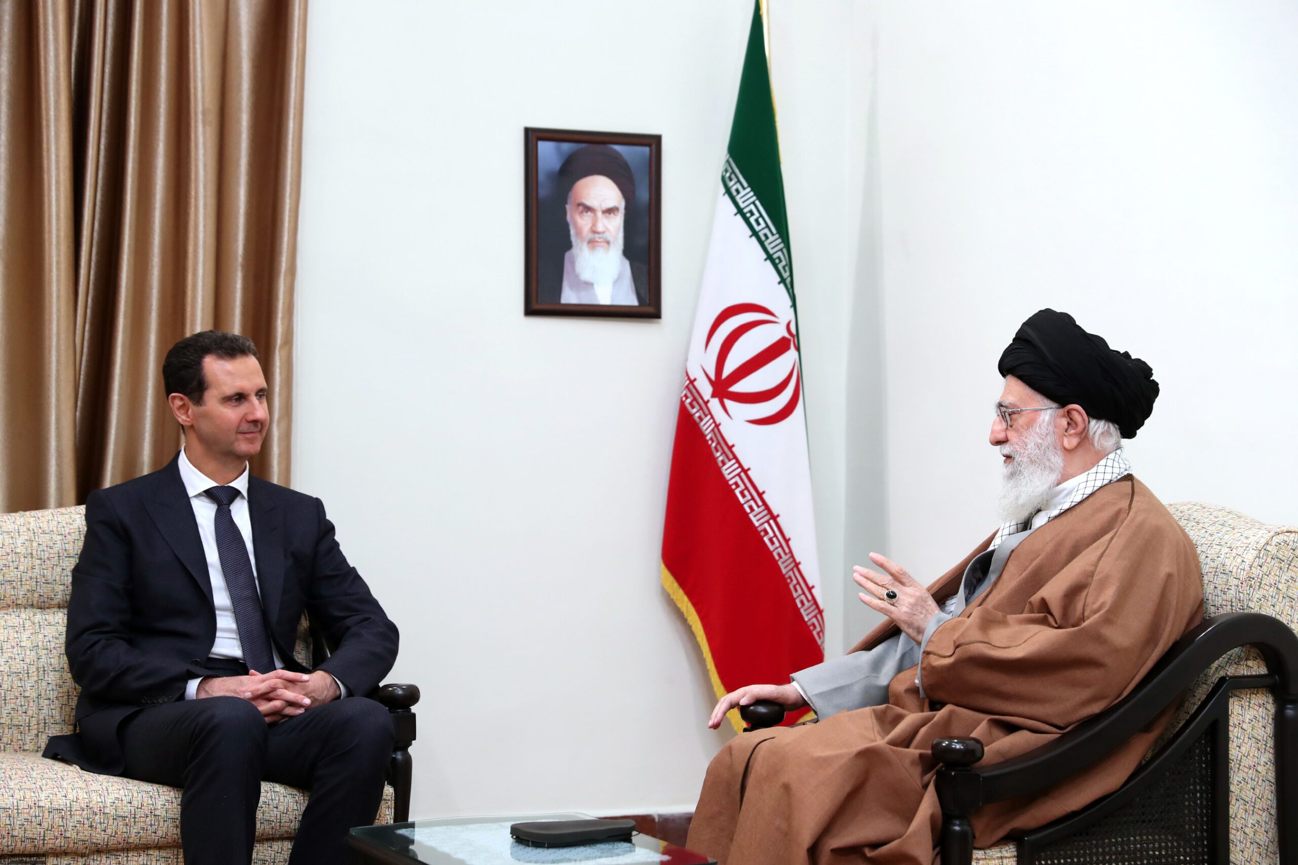 Iran's religious leader Ayatollah Ali Khamenei meets Syrian leader Bashar al-Assad in Tehran, Iran on February 25, 2019.