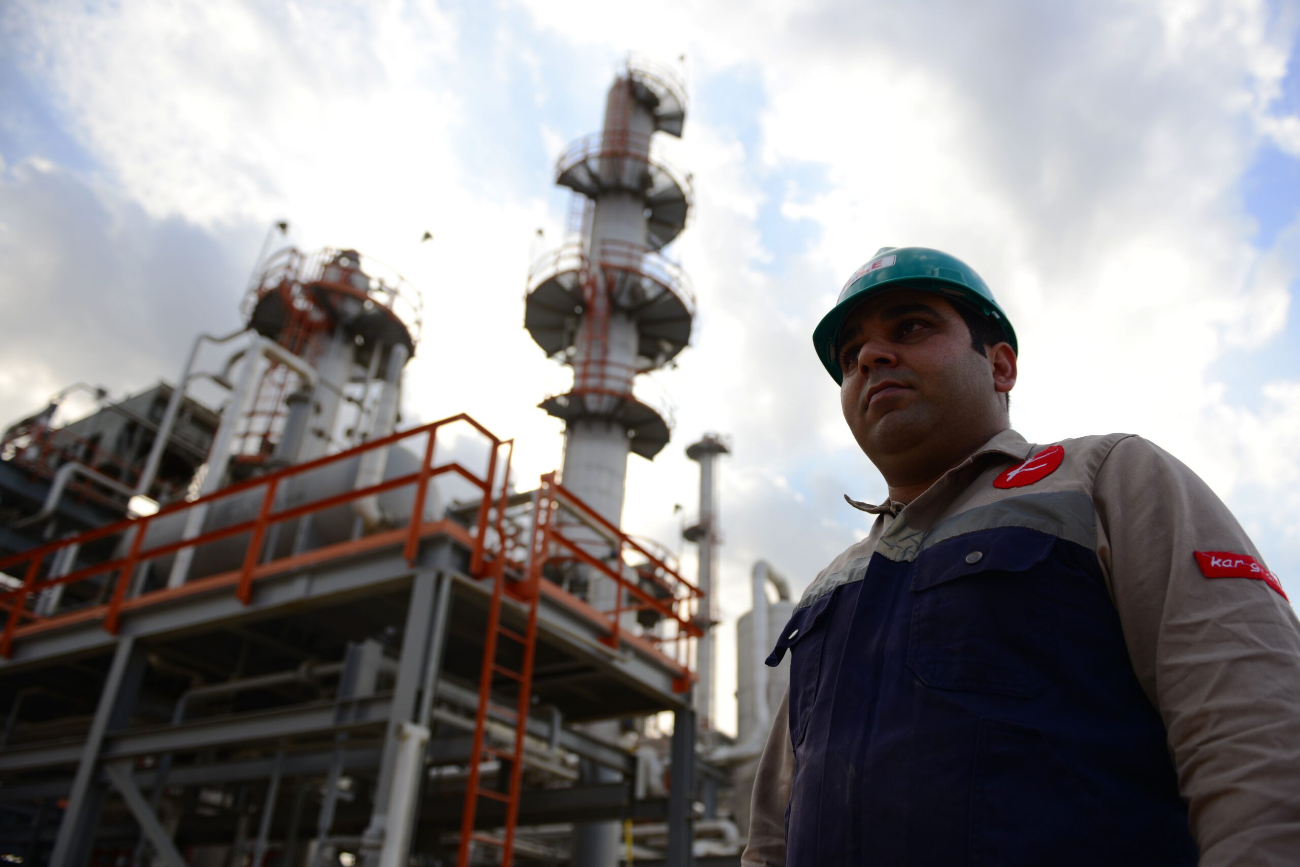 A view of the Erbil oil refinery on November 17, 2016.