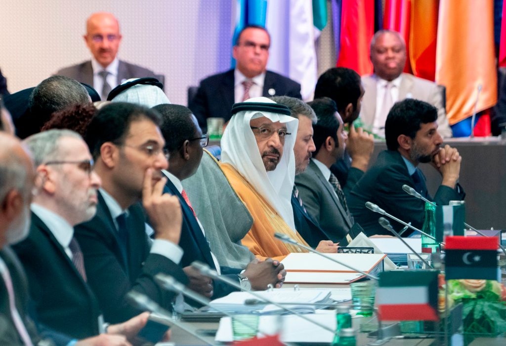 Oil ministers attend the 176th meeting of the Organization of the Petroleum Exporting Countries (OPEC) conference and the 6th meeting of the OPEC and non-OPEC countries on July 1, 2019 in Vienna, Austria. 