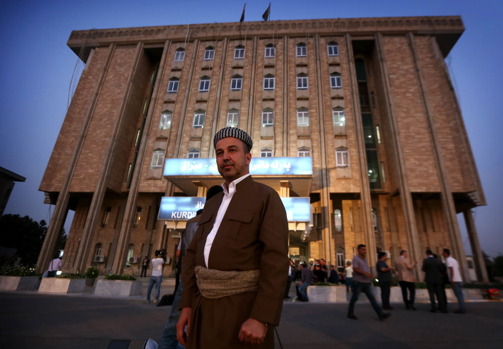 Kurdish MP outside KRG parliament 