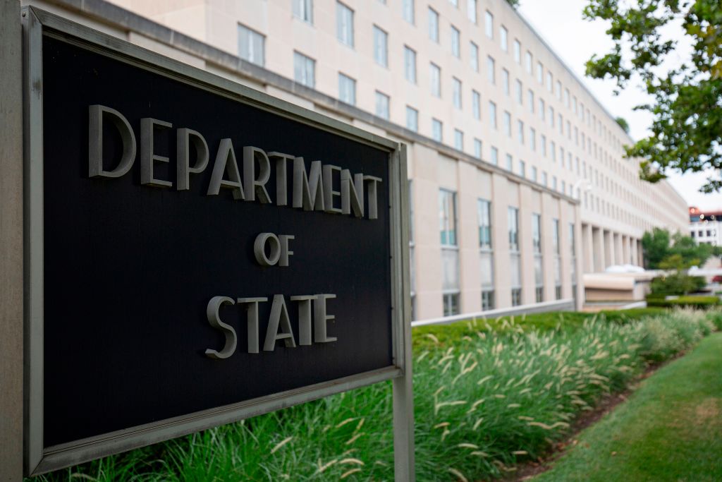 The US Department of State building is seen in Washington, DC, on July 22, 2019. 