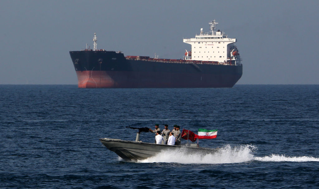Iranian soldiers take part in the 