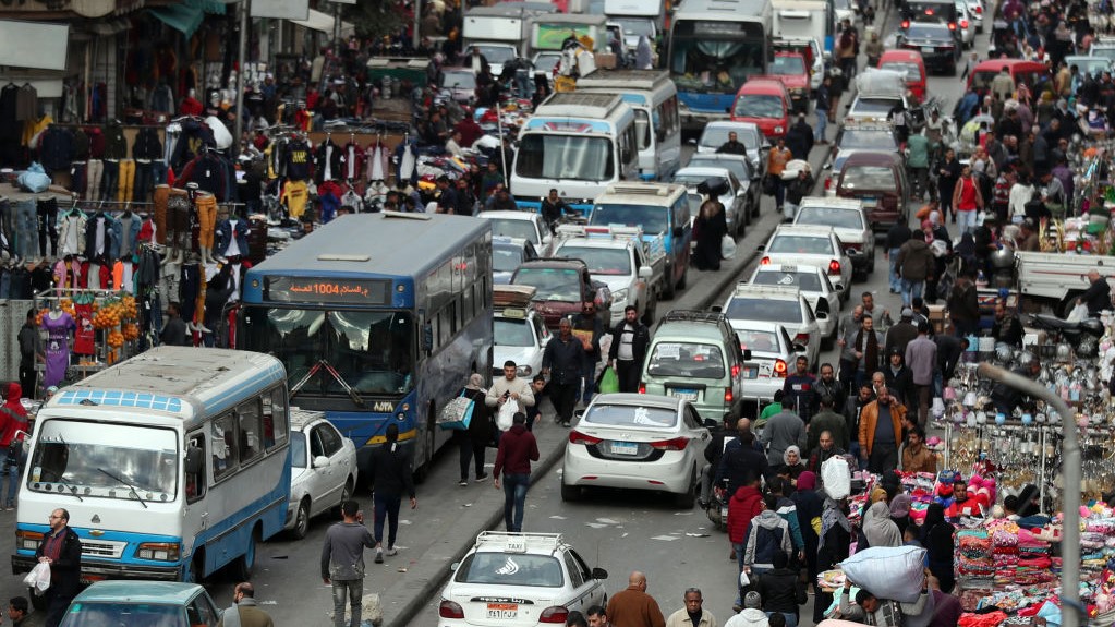 A picture shows on February 11, 2020 a general view of al-Atba district of the Egyptian capital Cairo. 