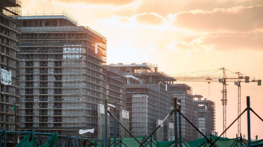 Construction of ministerial buildings at the governmental district in the new administrative capital, some 50 km east of the capital Cairo, on March 7, 2019.