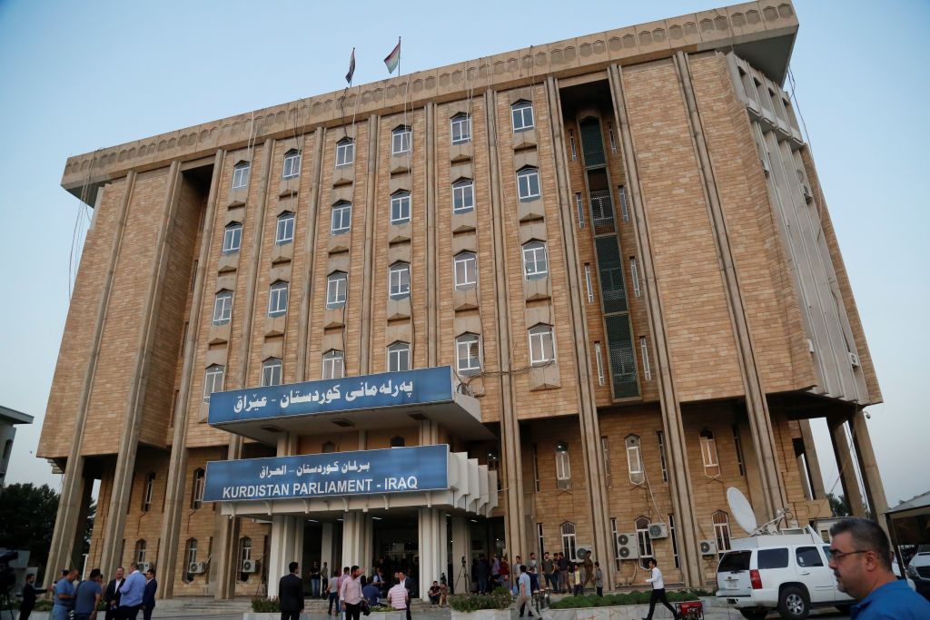  Parliament building of Iraqs Kurdish Regional Government (KRG) is seen as it reopens after two years in Erbil, Iraq on September 15, 2017.
