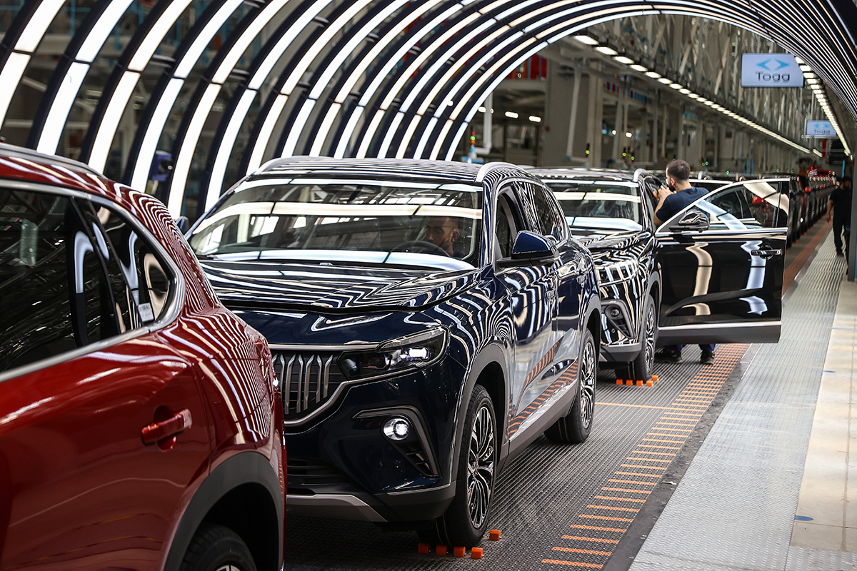 A general view of the production and quality control processes of Togg, Turkey’s first domestically-produced electric car, at the Togg Technology Campus in Bursa on Sept. 4, 2023. Photo by Sergen Sezgin/Anadolu Agency via Getty Images.