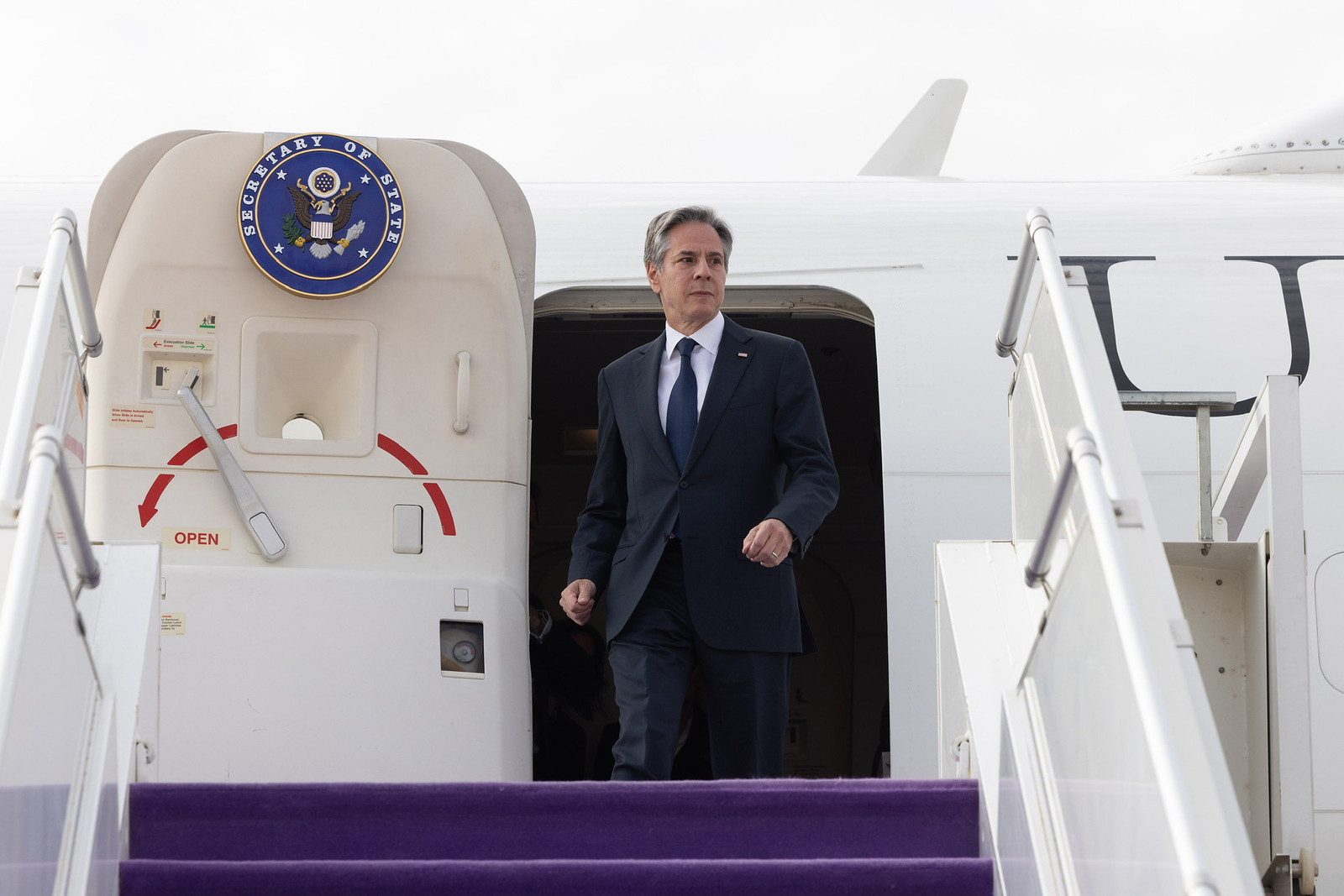 Photo above: Secretary of State Antony Blinken arrives in King Khalid International Airport in Riyadh, Saudi Arabia, April 29, 2024. Official State Department photo by Chuck Kennedy.