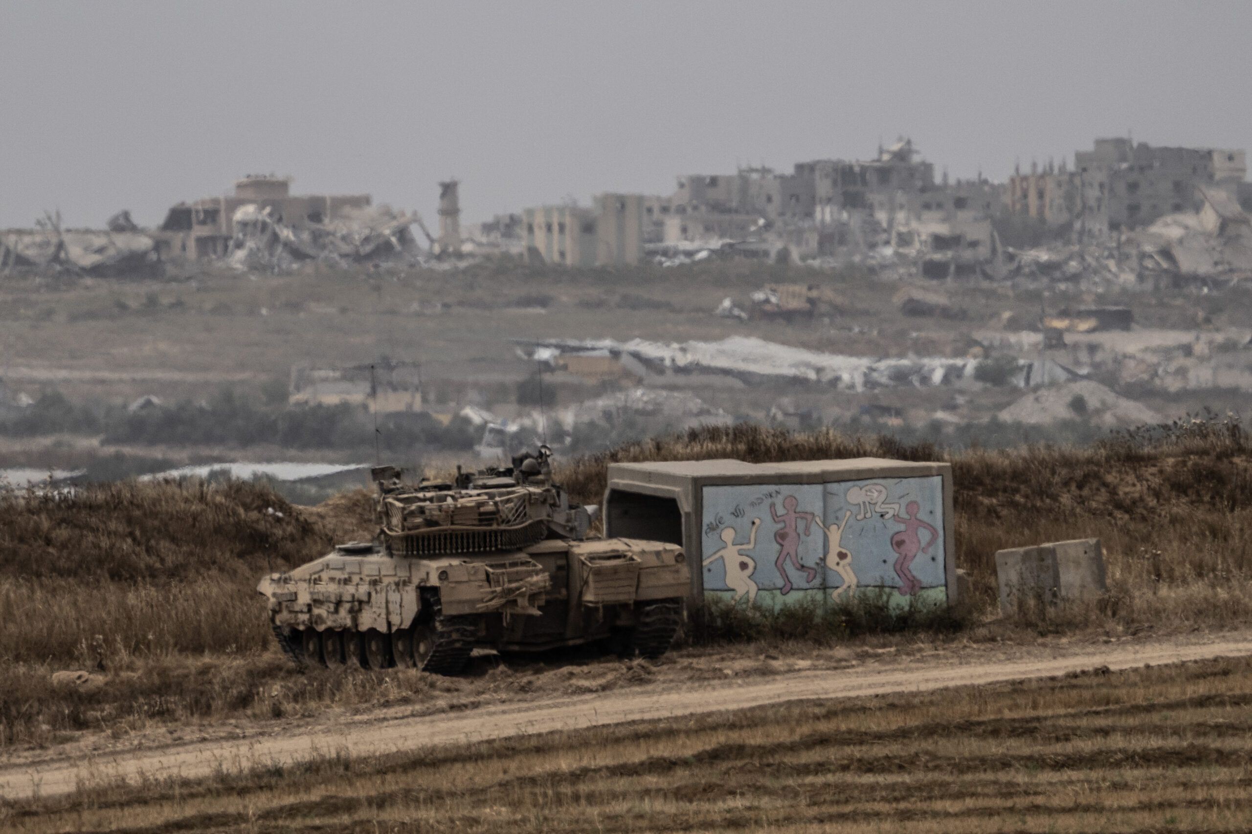 Photo above: Israeli tanks moving in and out of Gaza in late April 2024. Photo by Mostafa Alkharouf/Anadolu via Getty Images.