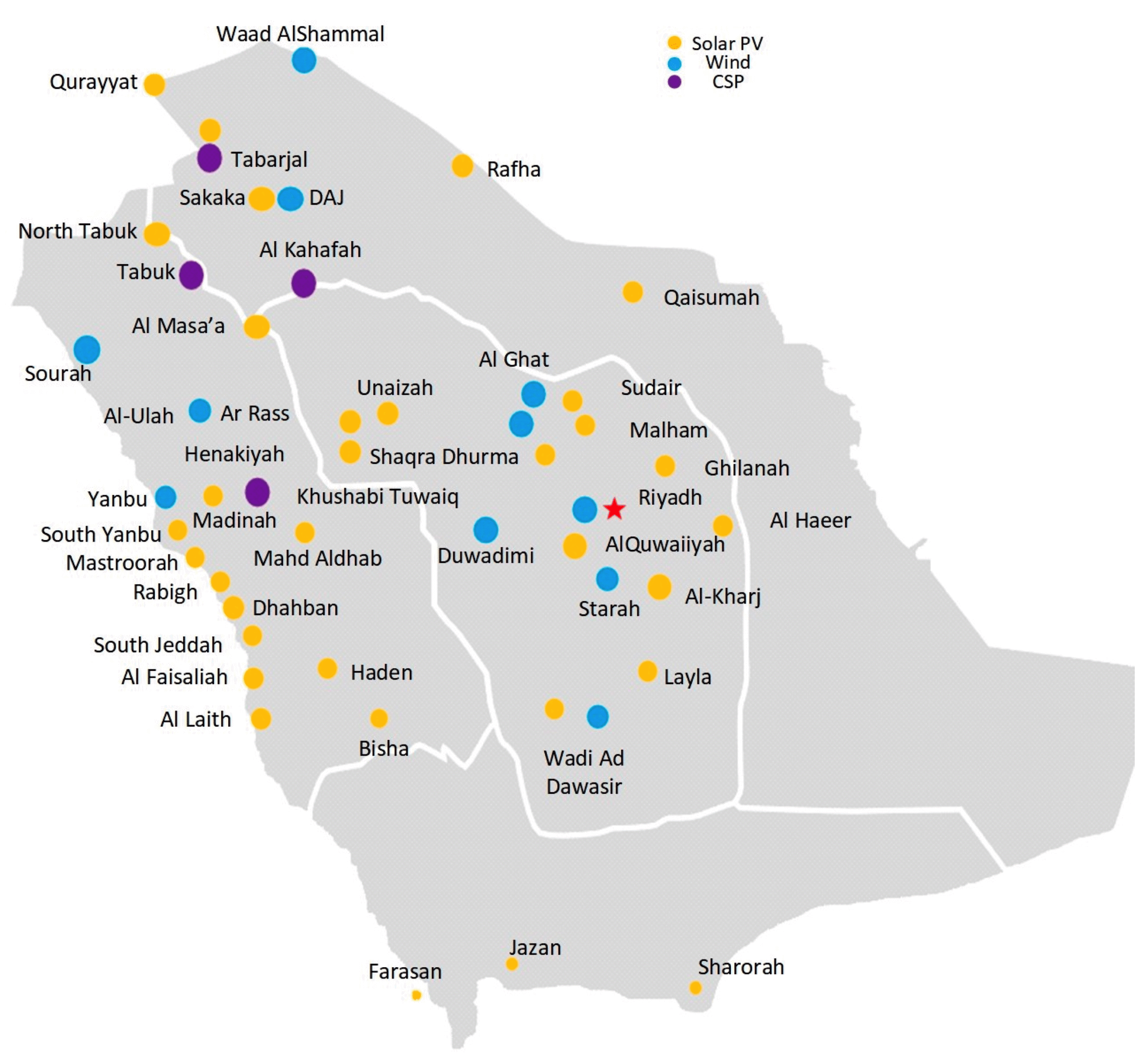 Figure 4: Saudi Arabia Renewable Energy Parks (Planned and Under Construction)