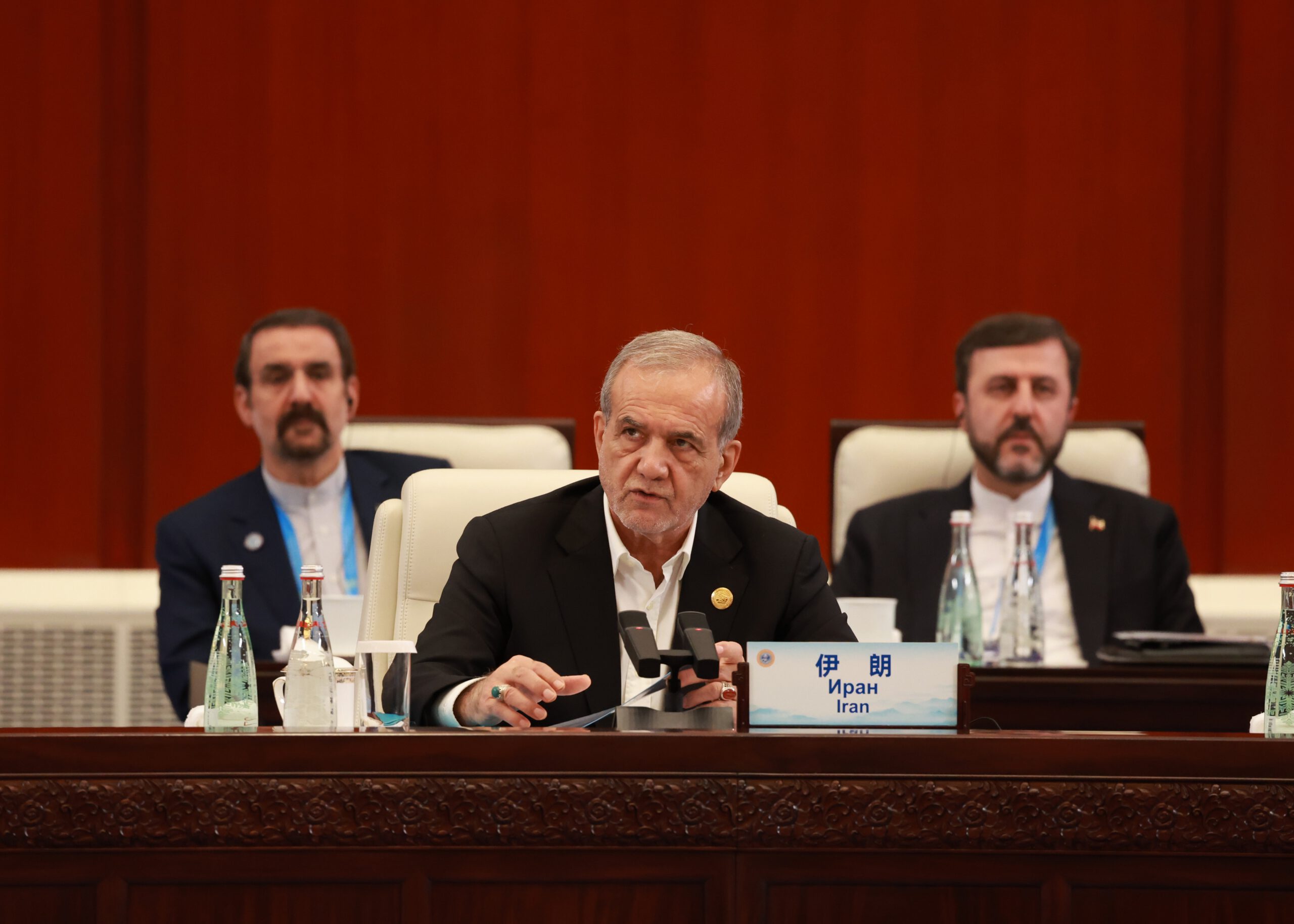 Photo above: Iran’s President Masoud Pezeshkian speaks during the 25th Meeting of the Council of Heads of State of the Shanghai Cooperation Organization (SCO) in Tianjin, China, September 1, 2025. Photo by Ding Haitao/Xinhua via Getty Images.