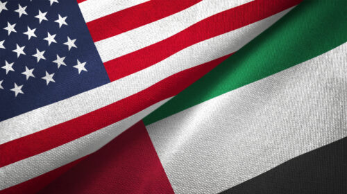 USA and UAE flags