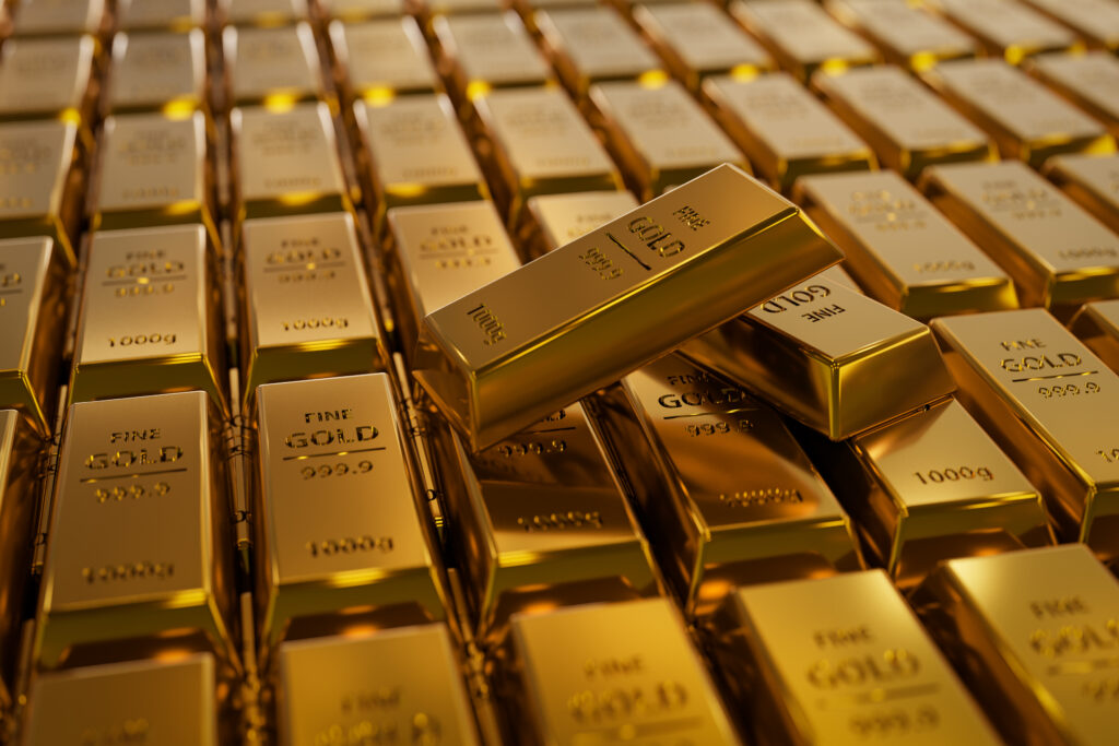 Closeup of gold bars. Source: OsakaWayne Photos via Getty Images.