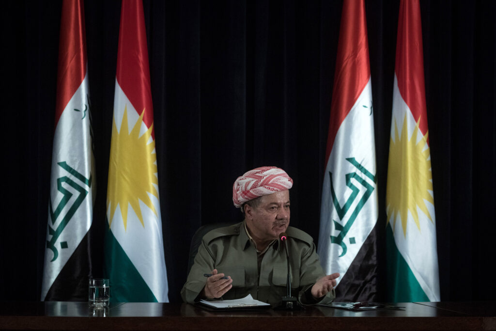 Photo above: Kurdistan President Masoud Barzani speaks to the media at a press conference on September 24, 2017, in Erbil, Iraq. Source: Chris McGrath via Getty Images.