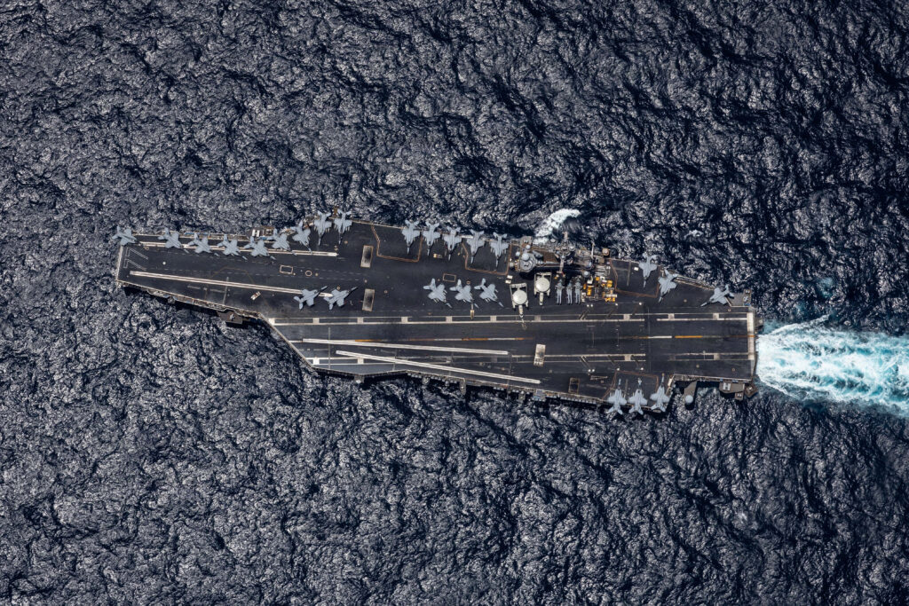 Nimitz-class aircraft carrier USS George H.W. Bush (CVN 77) sails in the Arabian Sea, May 3, 2026. Source: US Navy.