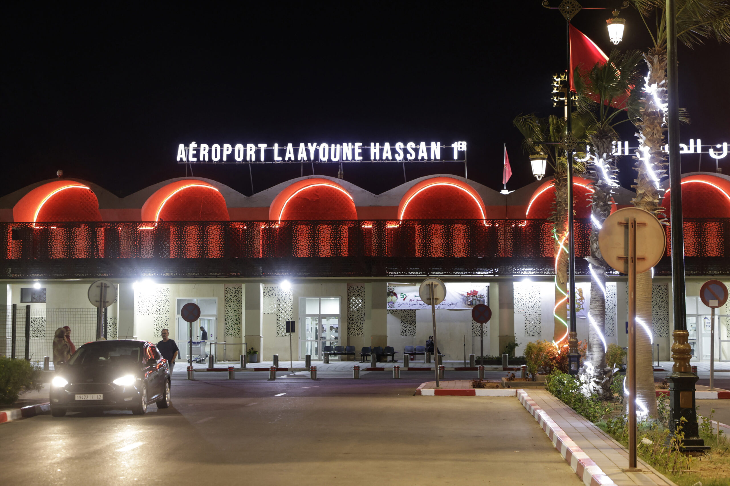 Hassan I Airport in Laayoune, the main city of Moroccan-controlled Western Sahara, on November 7, 2025. Photo by Abdel Majid Bziouat/AFP via Getty Images.